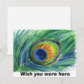 peacock feather, Wish you were here Briefkaart (Voorkant / Achterkant)