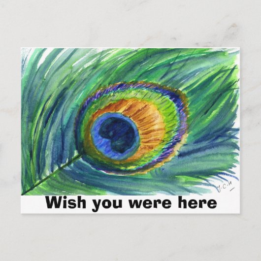 peacock feather, Wish you were here Briefkaart (Voorkant)