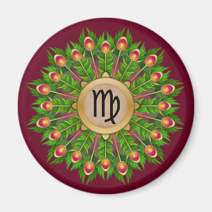 Peacock Feather Wreath Zodiavigo Magneet
