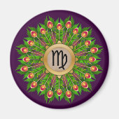 Peacock Feather Wreath Zodiavigo Magneet (Voorkant)