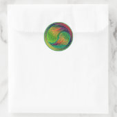 Peacock Feather Yin Yang 3 Ronde Sticker (Tas)
