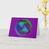 Peacock Feather Yin Yang 5 Kaart (Gele Bloem)