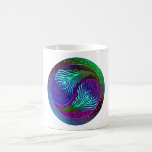 Peacock Feather Yin Yang 5 Koffiemok