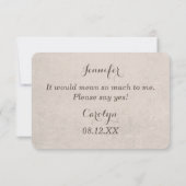 Peacock Feather zal je mijn Bridesmaid zijn Kaart (Achterkant)