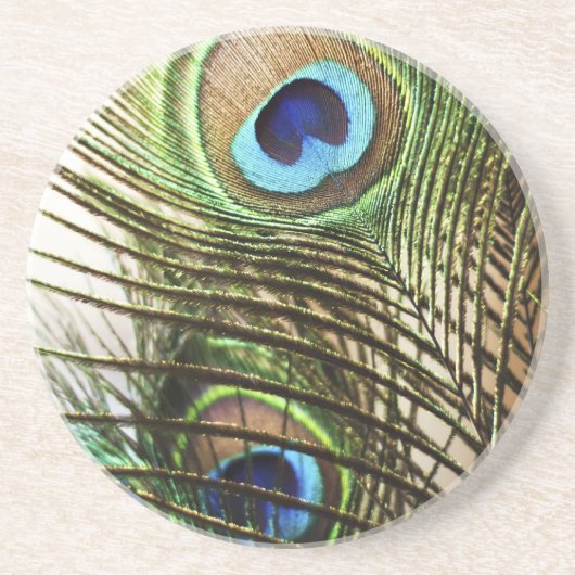 Peacock Feather Zandsteen Onderzetter (Voorkant)