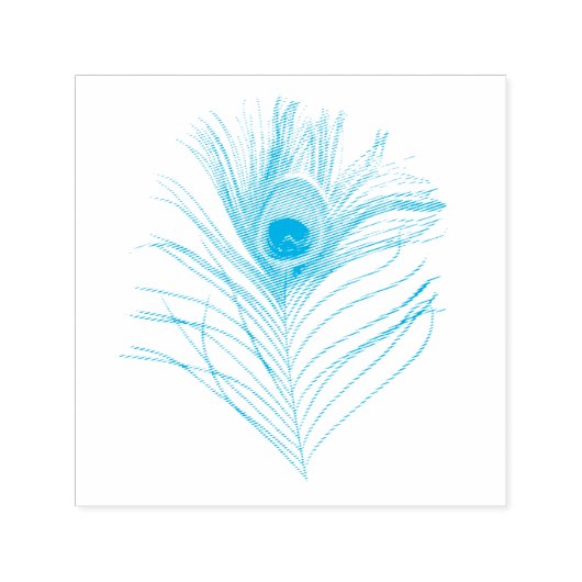Peacock Feather Zelfinktende Stempel (Design)