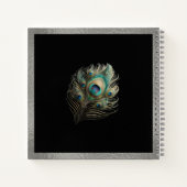 Peacock Feather, Zilveren Rand Zachte Hoesjes Sche Notitieboek (Achterkant)