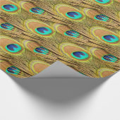 Peacock Feathers 2 Verpakkingspapier Cadeaupapier (Hoek)