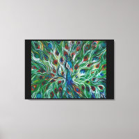 Peacock Feathers 36 x 24-inch Premium Canvass Prin