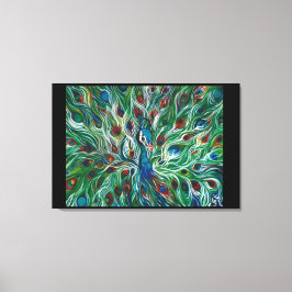 Peacock Feathers 36 x 24-inch Premium Canvass Prin Canvas Afdruk