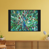 Peacock Feathers 36 x 24-inch Premium Canvass Prin Canvas Afdruk (Insitu (Woonkamer))