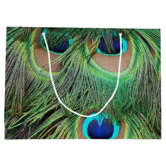 Peacock Feathers 3 Large Cadeautasje (Achterkant)