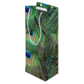Peacock Feathers 3 Wijn Cadeautas (Achterkant Gekanteld)