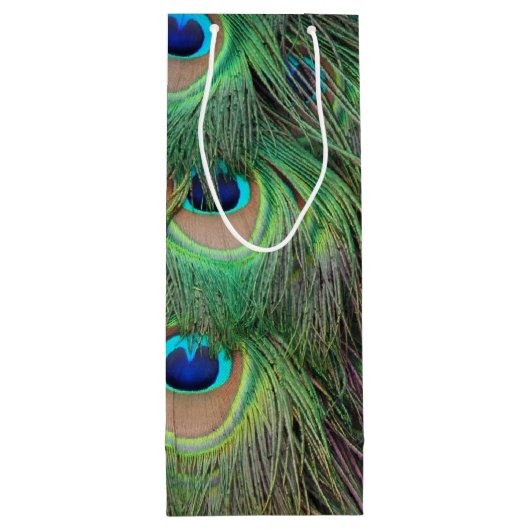 Peacock Feathers 3 Wijn Cadeautas (Achterkant)