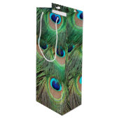 Peacock Feathers 3 Wijn Cadeautas (Voorkant Gekanteld)