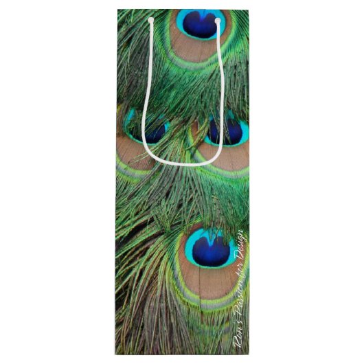 Peacock Feathers 3 Wijn Cadeautas (Voorkant)