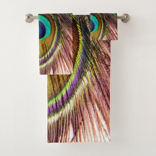 Peacock Feathers 4 Badkamer Handdoek Set (Insitu)