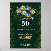 Peacock Feathers 50ste bruiloft Jubileum Poster (Voorkant)
