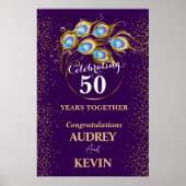 Peacock Feathers 50ste bruiloft Jubileum Poster (Voorkant)