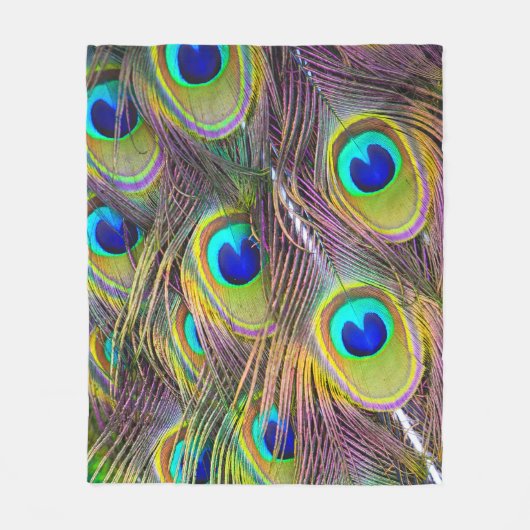 Peacock Feathers 5 Fleece Deken (Voorkant)