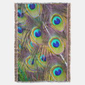 Peacock Feathers 5 Throw Blanket Deken (Voorkant Verticaal)