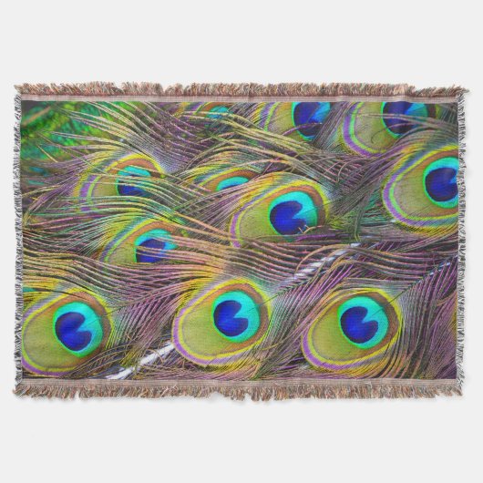 Peacock Feathers 5 Throw Blanket Deken (Voorkant)
