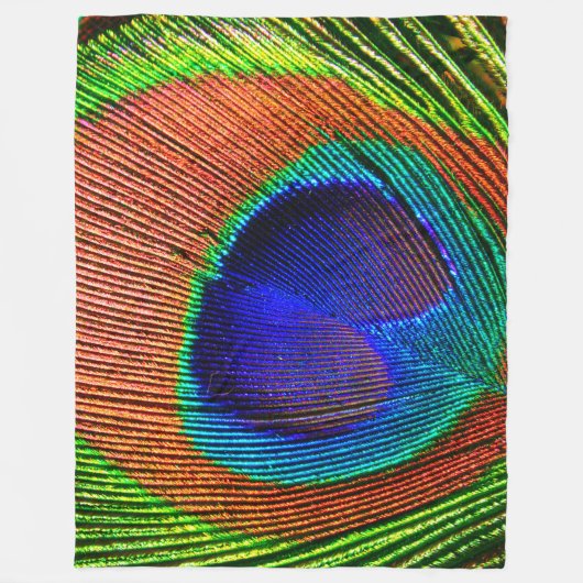 Peacock Feathers 6A-6B Opties Fleece Deken (Voorkant)