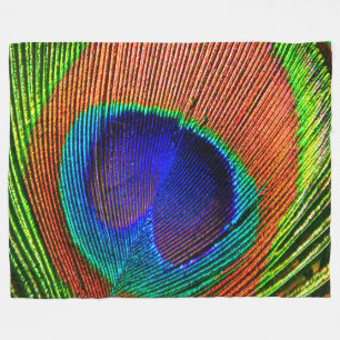 Peacock Feathers 6A-6B Opties Fleece Deken