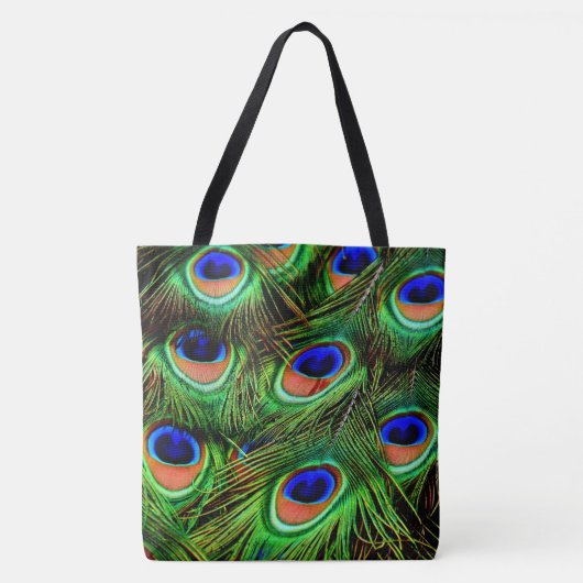 Peacock Feathers 7A-B All-Over-Print Canvas tas (Voorkant)