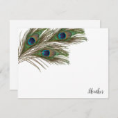 Peacock Feathers - Aangepaste platte kaarten Notitiekaartje (Voorkant / Achterkant)