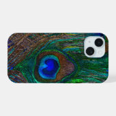 Peacock Feathers Achtergrond Klaar om iPhone 15 Case (Achterkant horizontaal)