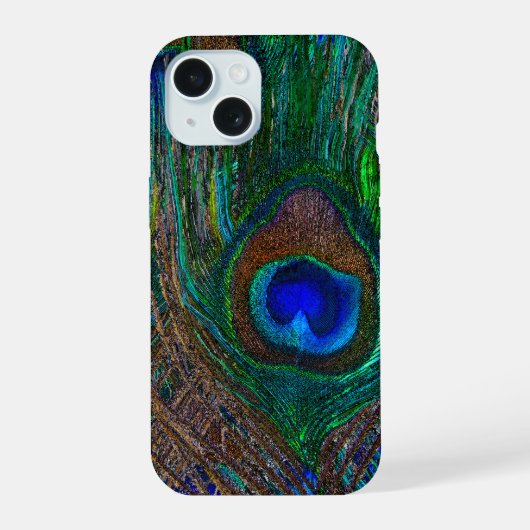 Peacock Feathers Achtergrond Klaar om iPhone 15 Case (Achterkant)