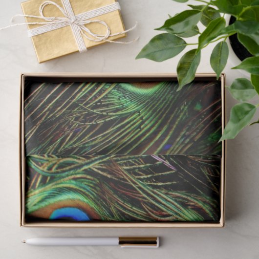 Peacock Feathers Achtergronddocumentpapier Tissuepapier (Geschenk)