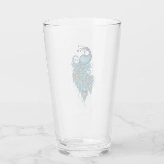 Peacock Feathers Art Glas (Achterkant)