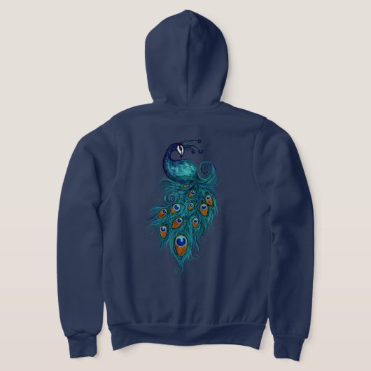 Peacock Feathers Art Hoodie (Laag Achter)