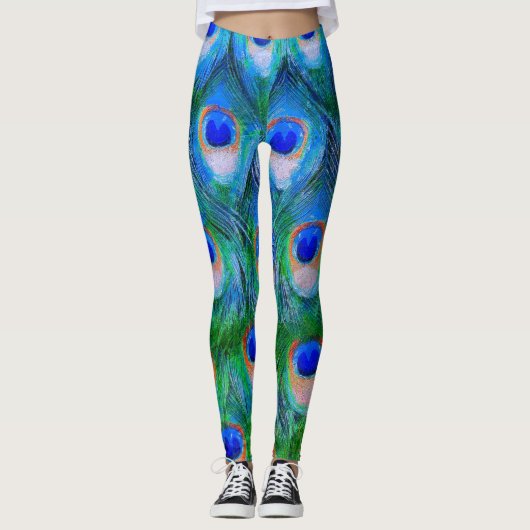 Peacock Feathers Art Leggings (Voorkant)