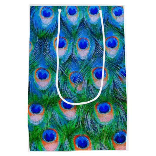 Peacock Feathers Art Medium Cadeauzakje (Achterkant)