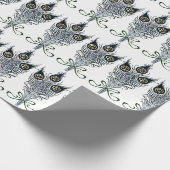 Peacock Feathers  Art Nouveau Design Cadeaupapier (Hoek)