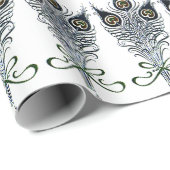 Peacock Feathers  Art Nouveau Design Cadeaupapier (Rol Hoek)