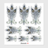 Peacock Feathers  Art Nouveau Design Sticker (Vel)