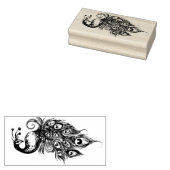 Peacock Feathers Art Rubberstempel (Gestempeld)