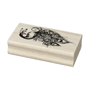 Peacock Feathers Art Rubberstempel