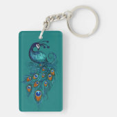 Peacock Feathers Art Sleutelhanger (achterkant)