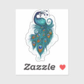 Peacock Feathers Art Sticker (Vel)