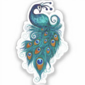 Peacock Feathers Art Sticker (Voorkant)