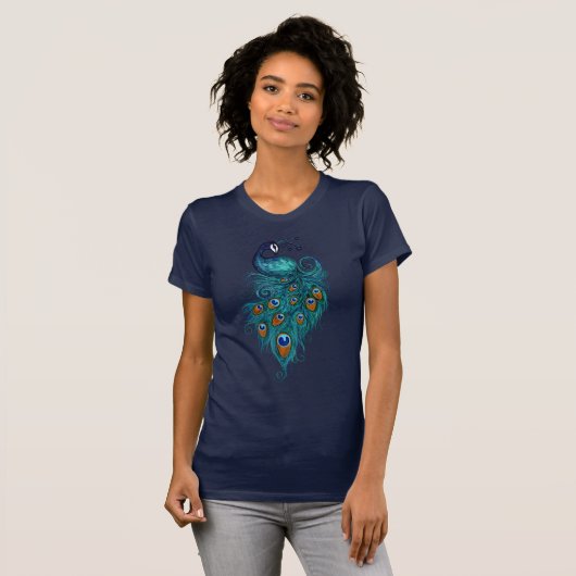 Peacock Feathers Art T-shirt (Voorkant volledig)