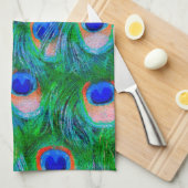 Peacock Feathers Art Theedoek (Quarter Fold)