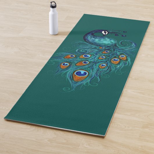 Peacock Feathers Art Yogamat (In situ)