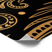 Peacock Feathers: artistieke freehand tekening. Poster (Hoek)