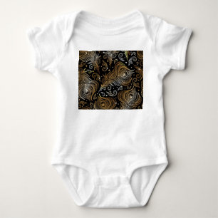 Peacock Feathers: artistieke freehand tekening. Romper